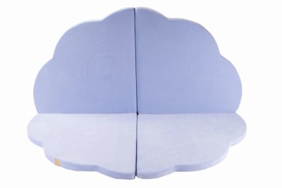 Tapis De Jeu Pour Enfants, Nuage 160x160cm, Velvet, Bleu Clair