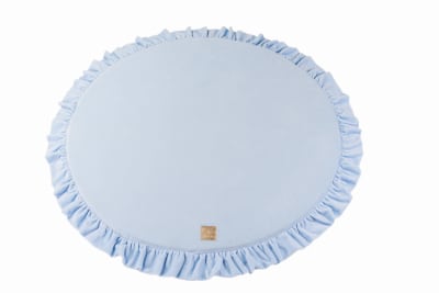 Tapis De Jeu Pour Enfants, Rond 100cm, Velvet, Bleu Clair