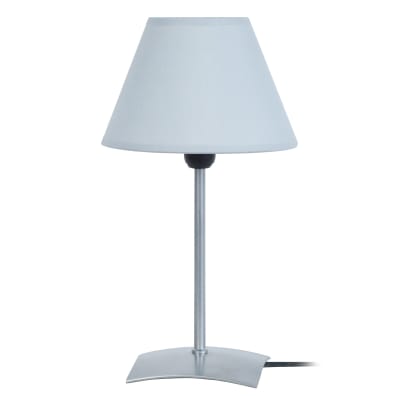 Lampe à poser métal aluminium  abat-jour tissu gris