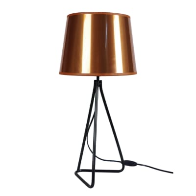 Lampe à poser métal noir  abat-jour cuivre