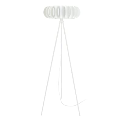 Lampadaire métal blanc abat-jour blanc