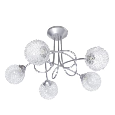 Lustre métal aluminium verre decoré