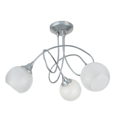 Lustre métal H32cm aluminium verre satiné