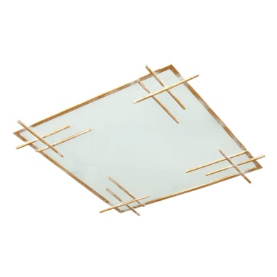 Plafonnier métal aluminium abat-jour  verre satiné