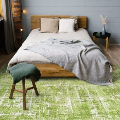 Tapis effet patiné vintage vert 120x170