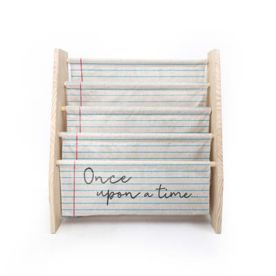 Bibliothèque contreplaqué pin textil Onceupon Montessori