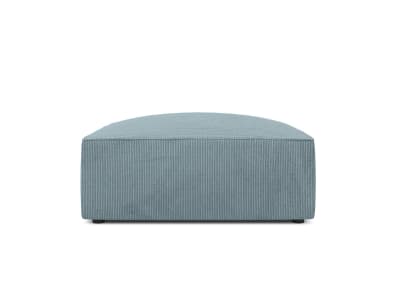 Pouf 1 place en tissu velours côtelé bleu clair
