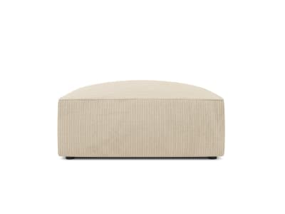 Pouf 1 place en tissu velours côtelé beige clair