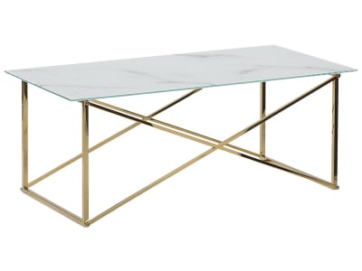 Table basse verre de sécurité marbredoré