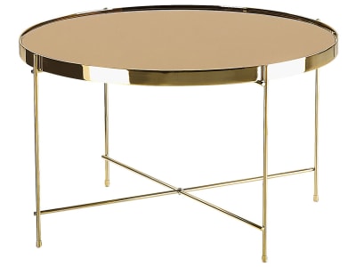 Table basse verre de sécurité doré