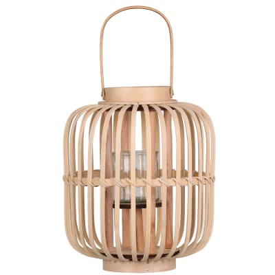 Lanterne en bambou et verre - 24x24x29cm