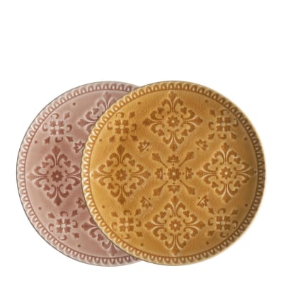 Set de 2 assiettes à dessert en porcelaine D20,5cm