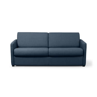 Canapé convertible express 3 places en tissu bleu foncé - 140x190cm