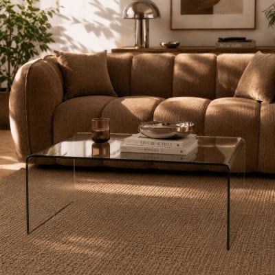 Table basse verre trempé transparent 120cm