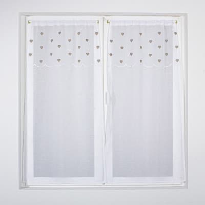 Paire vitrages beige 60x90cm