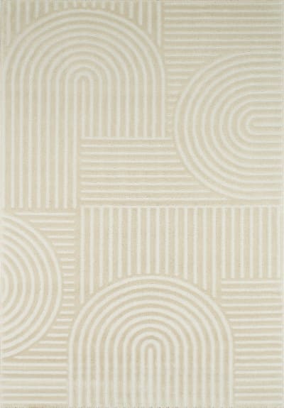 Tapis crème motif arc relief- 160x230