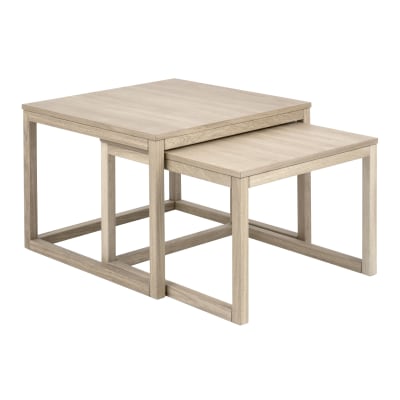 Table basse gigogne en chêne 70cm chêne blanchi