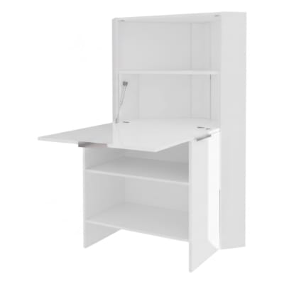Bureau effet bois blanc brillant 70x35 cm