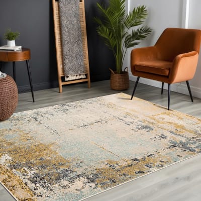 Tapis abstrait moderne multicolore/jaune 160x220