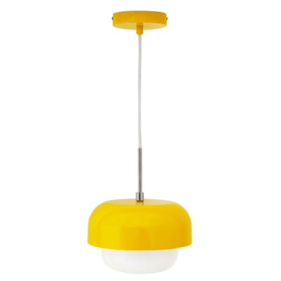 Suspension en verre et métal jaune