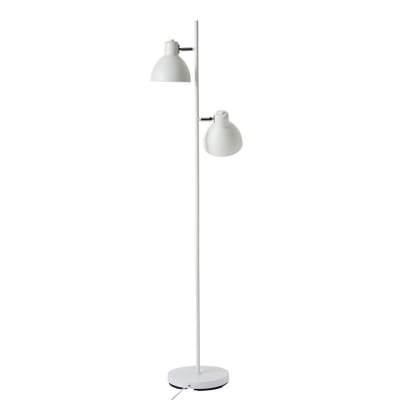Lampadaire en métal blanc mat et chrome