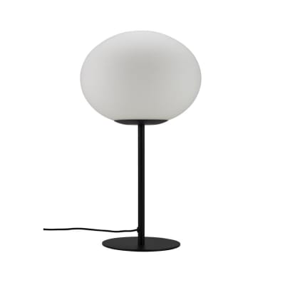Lampe à poser en métal noir et verre