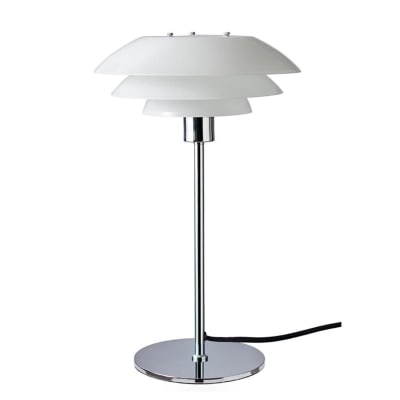 Lampe à poser en verre et chrome