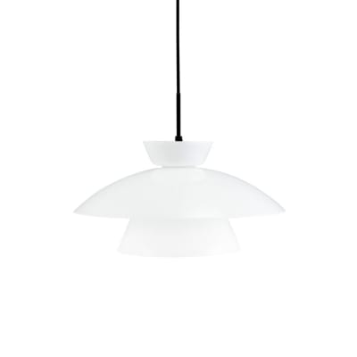 Suspension en verre blanc d20