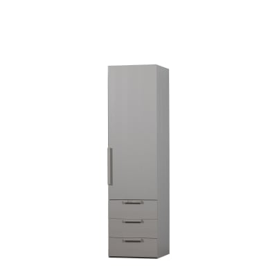 Armoire 1 porte et 3 tiroirs en bois gris