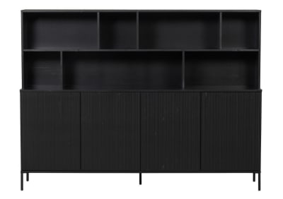 Vaisselier en bois noir avec rangement