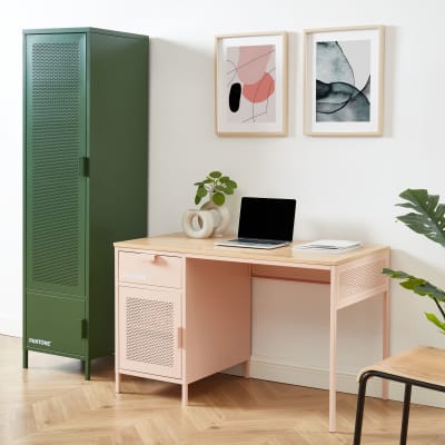 Bureau métal rose blush 120cm