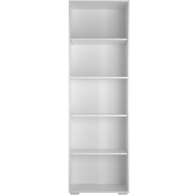 Bibliothèque 5 étagères effet bois blanc