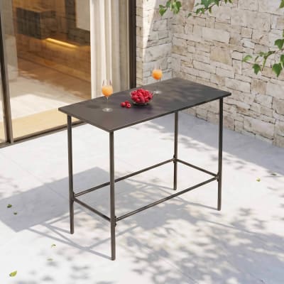 Table de bar en métal anthracite
