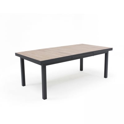Table extensible en aluminium et céramique marron 10 à 12 places