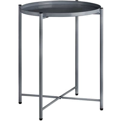 Table d'appoint en acier 45,5 x 45,5 x 53 cm gris foncé