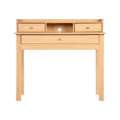 Coiffeuse en bois clair avec tiroirs