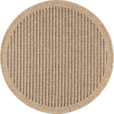 Tapis intérieur et extérieur aspect jute marron diamètre 120