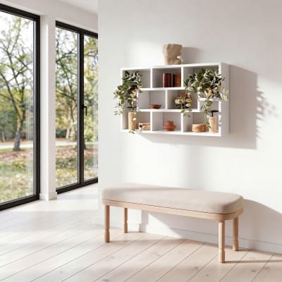 Étagère murale rétro suspension invisible panneau de fibres blanc