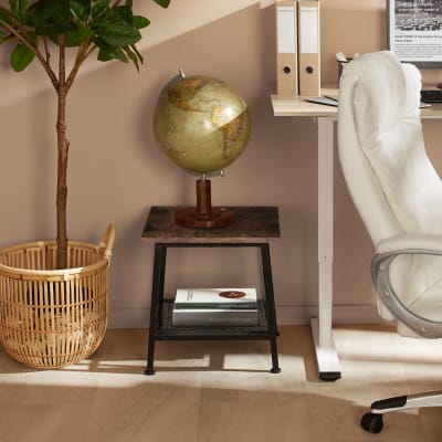 Table d'appoint 45,5 x 45 x 47 cm en panneau de fibres bois foncé