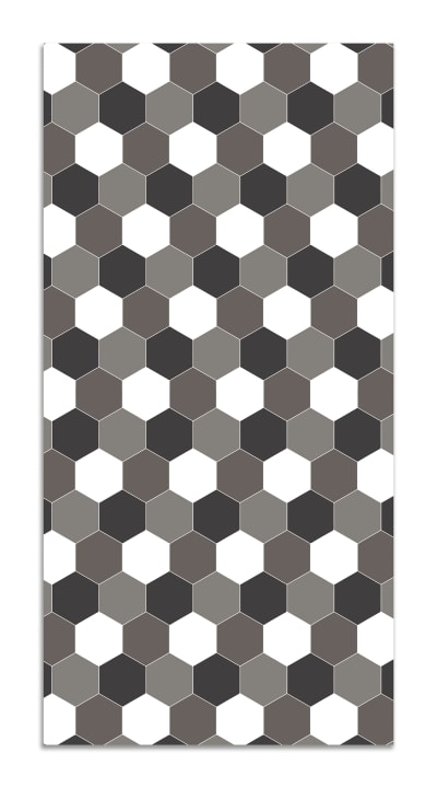 Tapis vinyle mosaïque hexagones de ton gris 120x160cm
