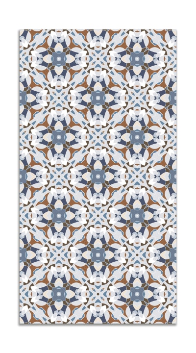 Tapis vinyle tuile modèle oriental bleu 120x170cm