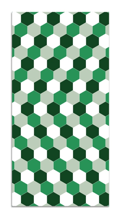 Tapis vinyle mosaïque hexagones de ton vert 80x150cm