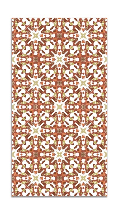 Tapis vinyle tuile hydraulique type oriental orange 120x170cm