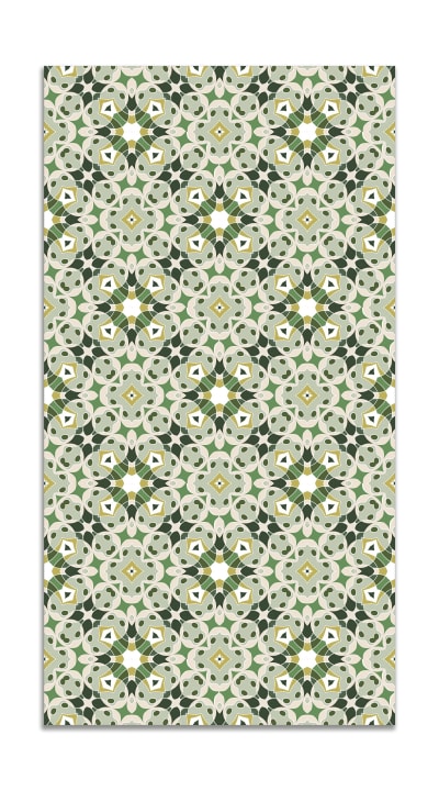 Tapis vinyle hydraulique type oriental vert 120x170cm