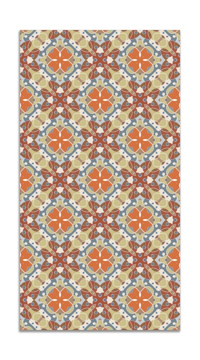 Tapis vinyle mosaïque hydraulique orientale original 120x170cm