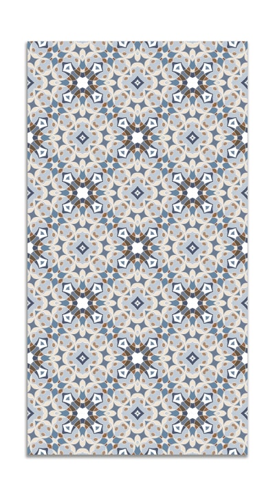 Tapis vinyle hydraulique type oriental bleu 120x170cm