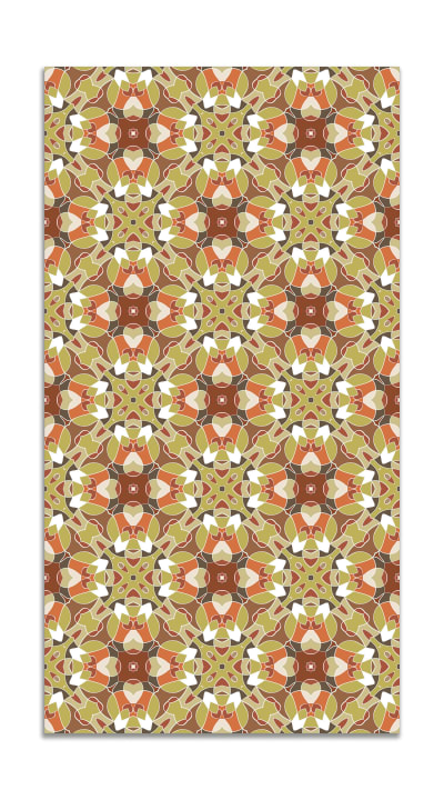 Tapis vinyle tuile modèle oriental orange 120x170cm