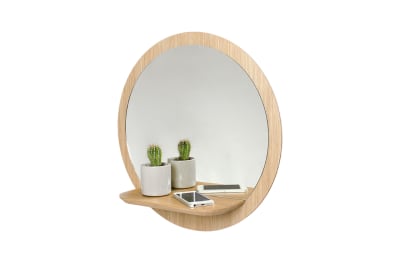 Miroir mural rond avec tablette Sunrise grand modèle D48cm
