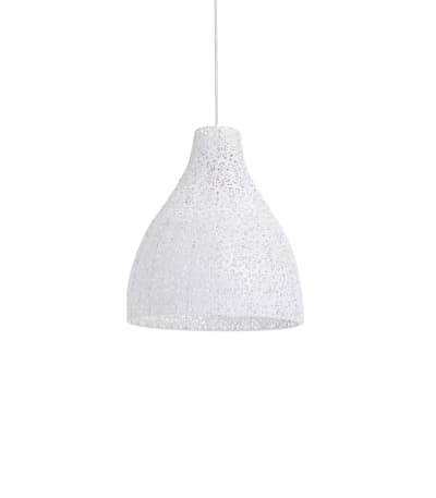 Suspension en métal blanc, d.28 cm