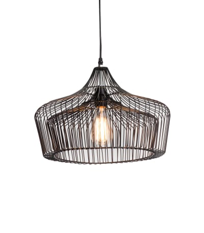Suspension en métal noir, d.40 cm